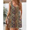 Zeagoo Womens Summer Dress 2026 Loose V Neck Sleeveless Sundresses Swimsuit Coverup with Pockets Floral Tank Dresses(Printed-1)