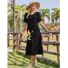 Zeagoo Womens Summer Dresses 2026 Casual Midi Dress Flowy Sundress Ruffle Short Sleeve Tiered Dresses A Line Boho Dress(A-black)