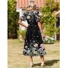Zeagoo Womens Summer Dresses 2026 Casual Midi Dress Flowy Sundress Ruffle Short Sleeve Tiered Dresses A Line Boho Dress(Black Floral)