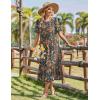 Zeagoo Womens Summer Dresses 2026 Casual Midi Dress Flowy Sundress Ruffle Short Sleeve Tiered Dresses A Line Boho Dress(Chic Printed 02)