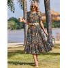 Zeagoo Womens Summer Dresses 2026 Casual Midi Dress Flowy Sundress Ruffle Short Sleeve Tiered Dresses A Line Boho Dress(Chic Printed 02)