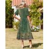 Zeagoo Womens Summer Dresses 2026 Casual Midi Dress Flowy Sundress Ruffle Short Sleeve Tiered Dresses A Line Boho Dress(Green Floral)