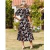 Zeagoo Womens Summer Dresses 2026 Casual Midi Dress Flowy Sundress Ruffle Short Sleeve Tiered Dresses A Line Boho Dress(Mixed Flower)