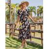 Zeagoo Womens Summer Dresses 2026 Casual Midi Dress Flowy Sundress Ruffle Short Sleeve Tiered Dresses A Line Boho Dress(Mixed Flower)