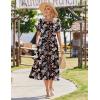 Zeagoo Womens Summer Dresses 2026 Casual Midi Dress Flowy Sundress Ruffle Short Sleeve Tiered Dresses A Line Boho Dress(Mixed Flower)