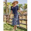 Zeagoo Womens Summer Dresses 2026 Casual Midi Dress Flowy Sundress Ruffle Short Sleeve Tiered Dresses A Line Boho Dress(Navy Printed)