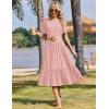 Zeagoo Womens Summer Dresses 2026 Casual Midi Dress Flowy Sundress Ruffle Short Sleeve Tiered Dresses A Line Boho Dress(Pink Dot)