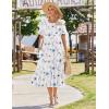 Zeagoo Womens Summer Dresses 2026 Casual Midi Dress Flowy Sundress Ruffle Short Sleeve Tiered Dresses A Line Boho Dress(White Floral)
