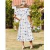 Zeagoo Womens Summer Dresses 2026 Casual Midi Dress Flowy Sundress Ruffle Short Sleeve Tiered Dresses A Line Boho Dress(White Floral)