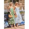 Zeagoo Womens Summer Long Dress Adjustable Spaghetti Strap Floral Casual Dress with Pockets Flowy Tiered Beach Sundress(01 Green Floral)