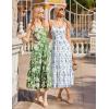 Zeagoo Womens Summer Long Dress Adjustable Spaghetti Strap Floral Casual Dress with Pockets Flowy Tiered Beach Sundress(01 Green Floral)