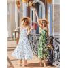 Zeagoo Womens Summer Long Dress Adjustable Spaghetti Strap Floral Casual Dress with Pockets Flowy Tiered Beach Sundress(01 Green Floral)