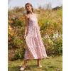 Zeagoo Womens Summer Long Dress Adjustable Spaghetti Strap Floral Casual Dress with Pockets Flowy Tiered Beach Sundress(01 Pink Floral)