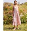 Zeagoo Womens Summer Long Dress Adjustable Spaghetti Strap Floral Casual Dress with Pockets Flowy Tiered Beach Sundress(01 Pink Floral)