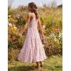 Zeagoo Womens Summer Long Dress Adjustable Spaghetti Strap Floral Casual Dress with Pockets Flowy Tiered Beach Sundress(01 Pink Floral)