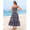 Zeagoo Womens Summer Long Dress Adjustable Spaghetti Strap Floral Casual Dress with Pockets Flowy Tiered Beach Sundress(02 Black Floral)