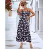 Zeagoo Womens Summer Long Dress Adjustable Spaghetti Strap Floral Casual Dress with Pockets Flowy Tiered Beach Sundress(02 Black Floral)