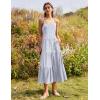 Zeagoo Womens Summer Long Dress Adjustable Spaghetti Strap Floral Casual Dress with Pockets Flowy Tiered Beach Sundress(02 Blue White Floral)