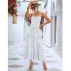 Zeagoo Womens Summer Long Dress Adjustable Spaghetti Strap Floral Casual Dress with Pockets Flowy Tiered Beach Sundress(02 Blue White Floral)