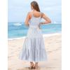 Zeagoo Womens Summer Long Dress Adjustable Spaghetti Strap Floral Casual Dress with Pockets Flowy Tiered Beach Sundress(02 Blue White Floral)