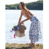 Zeagoo Womens Summer Long Dress Adjustable Spaghetti Strap Floral Casual Dress with Pockets Flowy Tiered Beach Sundress(03 Blue White Floral)