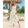 Zeagoo Womens Summer Long Dress Adjustable Spaghetti Strap Floral Casual Dress with Pockets Flowy Tiered Beach Sundress(04 Yellow Floral)