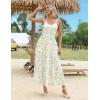 Zeagoo Womens Summer Long Dress Adjustable Spaghetti Strap Floral Casual Dress with Pockets Flowy Tiered Beach Sundress(04 Yellow Floral)