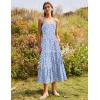 Zeagoo Womens Summer Long Dress Adjustable Spaghetti Strap Floral Casual Dress with Pockets Flowy Tiered Beach Sundress(Light Blue Floral)
