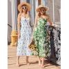 Zeagoo Womens Summer Long Dress Adjustable Spaghetti Strap Floral Casual Dress with Pockets Flowy Tiered Beach Sundress(White Blue Floral)