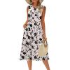 Zeagoo Women’s Summer Tank Midi Dress with Pockets Floral Sleeveless A-Line Casual Loose T-Shirt Dresses Beach Sundress 2026(Apricot Floral)