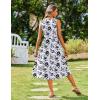Zeagoo Women’s Summer Tank Midi Dress with Pockets Floral Sleeveless A-Line Casual Loose T-Shirt Dresses Beach Sundress 2026(Black White Floral)