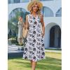 Zeagoo Women’s Summer Tank Midi Dress with Pockets Floral Sleeveless A-Line Casual Loose T-Shirt Dresses Beach Sundress 2026(Black White Floral)