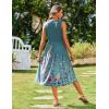 Zeagoo Women’s Summer Tank Midi Dress with Pockets Floral Sleeveless A-Line Casual Loose T-Shirt Dresses Beach Sundress 2026(Green Floral)