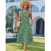 Zeagoo Women’s Summer Tank Midi Dress with Pockets Floral Sleeveless A-Line Casual Loose T-Shirt Dresses Beach Sundress 2026(Green Print)