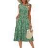 Zeagoo Women’s Summer Tank Midi Dress with Pockets Floral Sleeveless A-Line Casual Loose T-Shirt Dresses Beach Sundress 2026(Green Print)