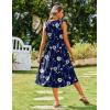 Zeagoo Women’s Summer Tank Midi Dress with Pockets Floral Sleeveless A-Line Casual Loose T-Shirt Dresses Beach Sundress 2026(Navy Floral)