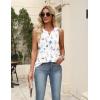 Zeagoo Women’s Summer Tank Tops 2026 Pleated V Neck Floral Loose Fit Casual Flowy Boho Tunic Sleeveless Shirts(Bf290)