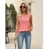 Zeagoo Women’s Summer Tank Tops 2026 Pleated V Neck Floral Loose Fit Casual Flowy Boho Tunic Sleeveless Shirts(Coral)