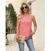 Zeagoo Women’s Summer Tank Tops 2026 Pleated V Neck Floral Loose Fit Casual Flowy Boho Tunic Sleeveless Shirts(Coral)