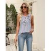 Zeagoo Women’s Summer Tank Tops 2026 Pleated V Neck Floral Loose Fit Casual Flowy Boho Tunic Sleeveless Shirts(Dh62)