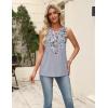 Zeagoo Women’s Summer Tank Tops 2026 Pleated V Neck Floral Loose Fit Casual Flowy Boho Tunic Sleeveless Shirts(Dh62)