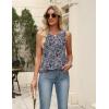 Zeagoo Women’s Summer Tank Tops 2026 Pleated V Neck Floral Loose Fit Casual Flowy Boho Tunic Sleeveless Shirts(Mz473)