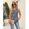 Zeagoo Women’s Summer Tank Tops 2026 Pleated V Neck Floral Loose Fit Casual Flowy Boho Tunic Sleeveless Shirts(Mz473)