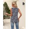 Zeagoo Women’s Summer Tank Tops 2026 Pleated V Neck Floral Loose Fit Casual Flowy Boho Tunic Sleeveless Shirts(Mz473)