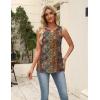 Zeagoo Women’s Summer Tank Tops 2026 Pleated V Neck Floral Loose Fit Casual Flowy Boho Tunic Sleeveless Shirts(Mz721)