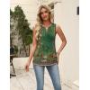 Zeagoo Women’s Summer Tank Tops 2026 Pleated V Neck Floral Loose Fit Casual Flowy Boho Tunic Sleeveless Shirts(Mz839)