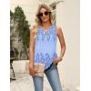Zeagoo Women’s Summer Tank Tops 2026 Pleated V Neck Floral Loose Fit Casual Flowy Boho Tunic Sleeveless Shirts(Sf166)