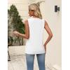 Zeagoo Women’s Summer Tank Tops 2026 Pleated V Neck Floral Loose Fit Casual Flowy Boho Tunic Sleeveless Shirts(White)