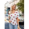 Zeagoo Womens Summer Tops Short Sleeve Casual Shirts Floral Tee Trendy 2026 Basics V Neck Plain Tshirt(A-ax85)