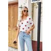 Zeagoo Womens Summer Tops Short Sleeve Casual Shirts Floral Tee Trendy 2026 Basics V Neck Plain Tshirt(A-ax85)